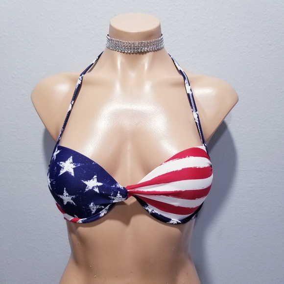 Xhilaration Other - NEW Stars & Stripes flag bikini swim top XS